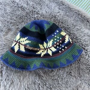 Supreme Snowflake Crochet Crusher hat
